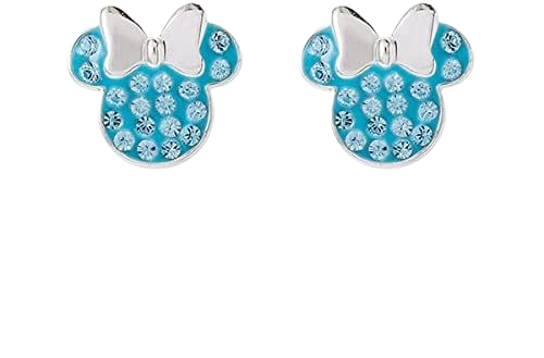 Amazon.com: Disney Minnie Mouse Birthstone Jewelry for Women, Sterling Silver Pave Crystal Stud Earrings, October: Clothing, Shoes & Jewelry