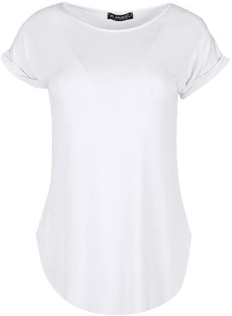 Image result for plain white t-shirt womens | Tunic tops casual, Plain white t shirt, Round neck blouses