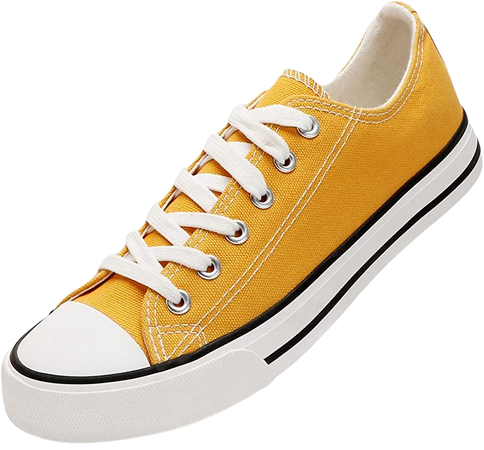 Amazon.com | ZGR Women’s Canvas Low Top Sneaker Lace-up Classic Casual Shoes(Yellow，US10) | Fashion Sneakers