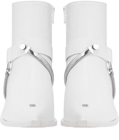 Cowboy Ankle Boots White
