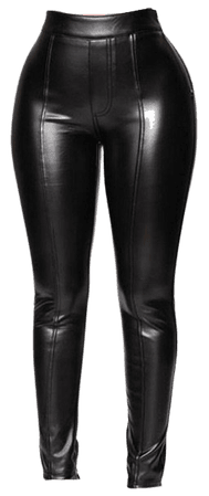 black leather pleather pants