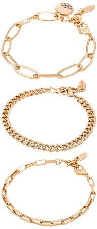 Ettika Chain Bracelet Set in Gold | REVOLVE