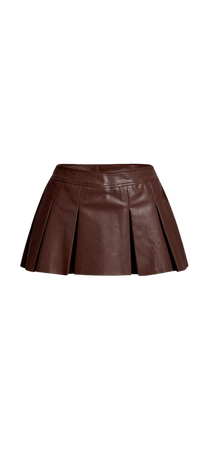 brown faux leather skirt