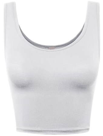A2Y Women's Fitted Rayon Scoop Neck Sleeveless Crop Tank Top White M - Walmart.com