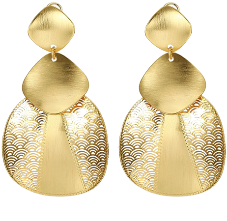 ZE188 New Fashion Big Statement Yellow Gold Color Chunky Drop Dangle Earring Hot Female Women Triple Jewelry Designer Item|dangle drop earings|dangle earringsdrop dangle earrings - AliExpress