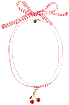 Cherry Pendant Choker Necklace (Miu Miu)