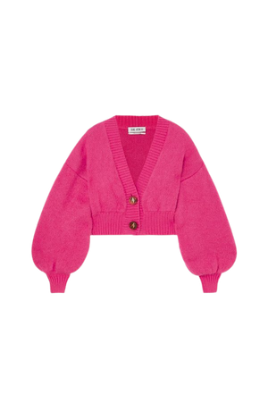 Pink Cropped mohair-blend cardigan | The Attico | NET-A-PORTER