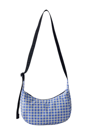 BAGGU UO Exclusive Gingham Small Nylon Crescent Bag | Urban Outfitters