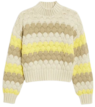 Brown and yellow oversized knit sweater - Brown & yellow - Monki WW