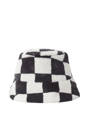 Bucket Hat - Black/white checked - Ladies | H&M US