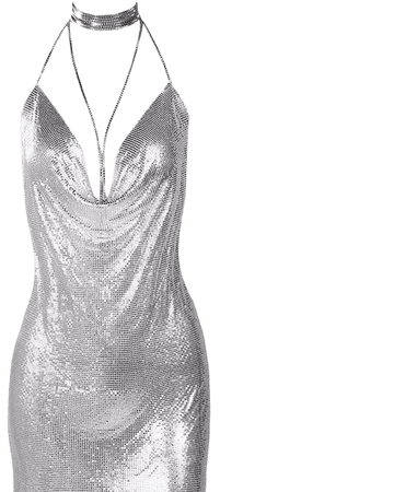 silver Paris Hilton dress
