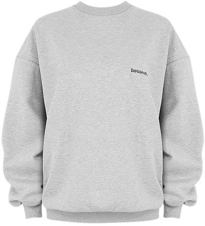 Clothing : Tops : 'Tommy' Grey Oversized Crewneck Sweatshirt