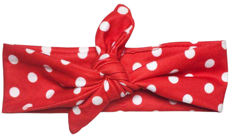 Red Polka Knotted - Headbands of Hope