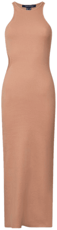 Rasha Ribbed Cut Out Dress Tawny Birch | French Connection US