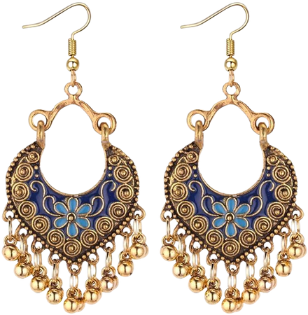 Amazon.com: Vintage Boho Statement Drop Dangle Earrings Bohemian Ethnic Handmade Beaded Charms Earring for Women Girls Jewelry Gift (Dark blue triangular earrings): Clothing, Shoes & Jewelry