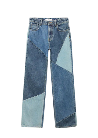 Patchwork straight jeans - Women | Mango USA