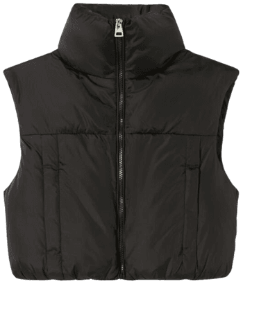 Faux nylon cropped vest - Outerwear - Woman | Bershka