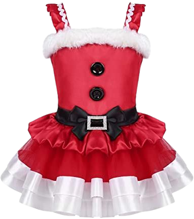 iiniim Toddlers Girls Christmas Mrs Santa Claus Costume Princess Bowknot Tutu Dress Fancy Party Outfits