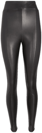 Super High Waisted Faux Leather Front Slit Leggings | Express