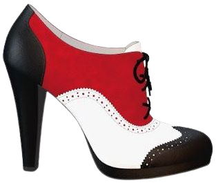 Black white red heels
