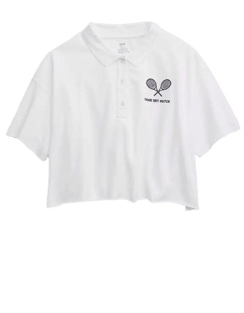 OFFLINE By Aerie Crop Star Polo T-Shirt