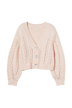 Cable-knit Cardigan - Light pink - Ladies | H&M US