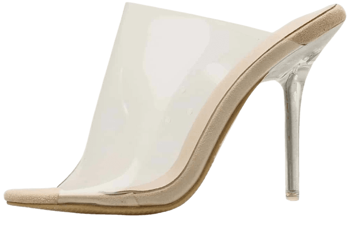 Peep Toe Clear Stiletto Heeled Mules | SHEIN USA