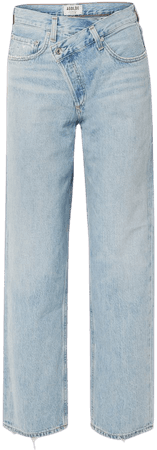 Light denim Criss Cross Upsized distressed high-rise wide-leg jeans | AGOLDE | NET-A-PORTER