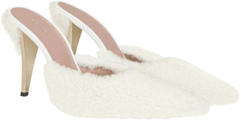 Shearling mules 105 - Cream | FENTY