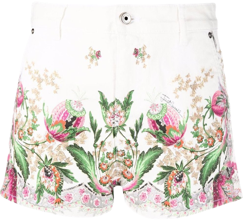 Just Cavalli floral-print Denim Shorts - Farfetch