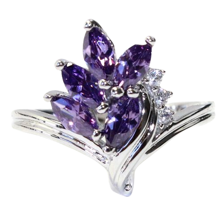 Dark Purple Flower Ring
