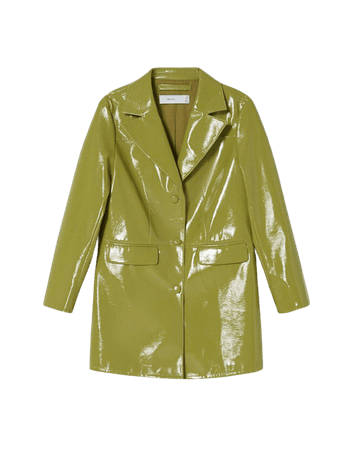 Vinyl faux leather coat - Coats - Woman | Bershka