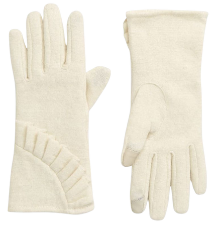 Nordstrom Ruffle Tech Wool Blend Gloves | Nordstrom