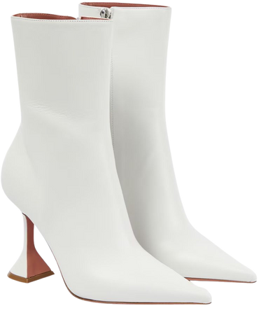 Giorgia Glass 95 leather ankle boots in white - Amina Muaddi | Mytheresa