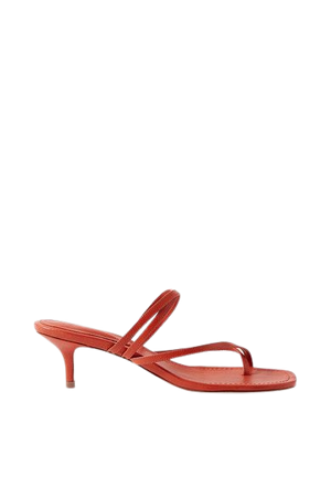 Leather Sandals - Tomato red