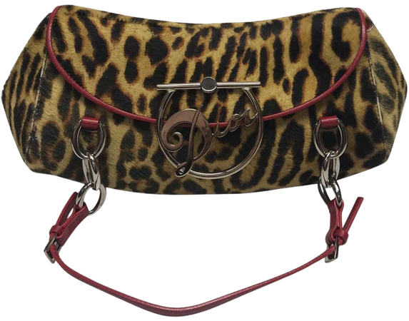 Christian Dior Leopard Print Pony Hair Handbag