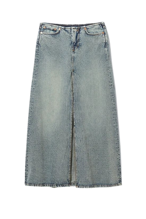 Anaheim Long Denim Skirt - Stained Blue - Weekday WW