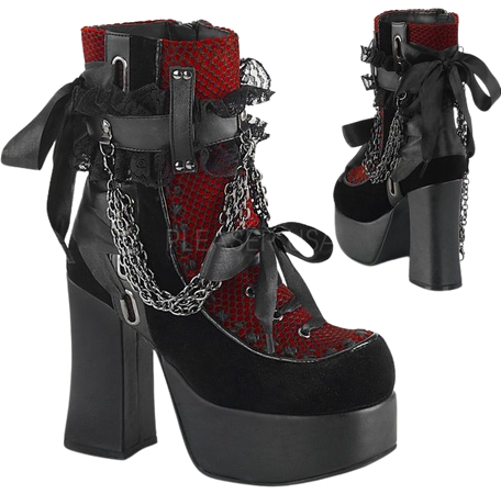Black and red gothic boots