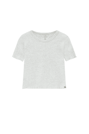 Faded scalloped T-shirt - pull&bear
