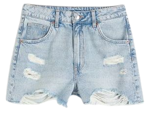 High Waist Denim Shorts - Light denim blue - Ladies | H&M US