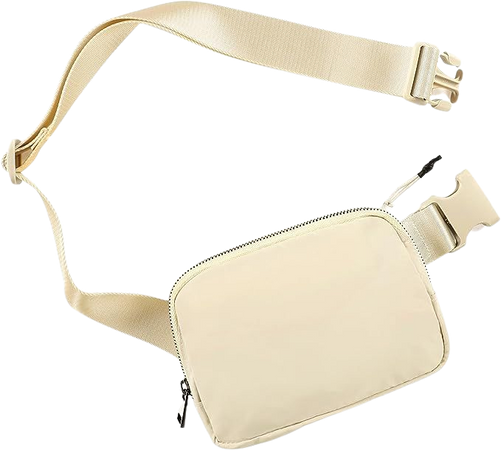 Amazon.com | ODODOS Unisex Mini Belt Bag with Adjustable Strap Small Fanny Pack for Workout Running Traveling Hiking, Ivory | Waist Packs
