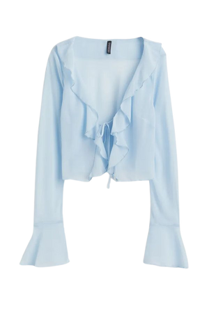 Chiffon jacket Light blue h&M outerwear feminine