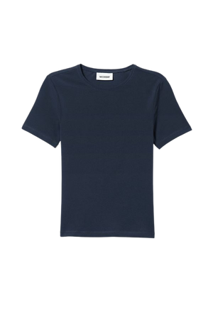 Slim Fitted T-shirt - Dark Blue - Weekday WW