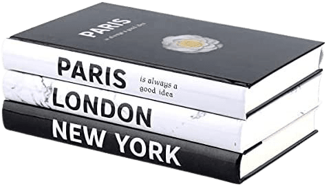 3 Pieces Fashion Decorative Book,Hardcover Modern Decorative Book Stack,Fashion Design Book Set,Display Books for Coffee Tables/Shelves(Paris/New York/London) : Office Products