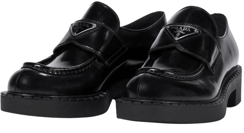 Prada - Platform leather loafers | Mytheresa