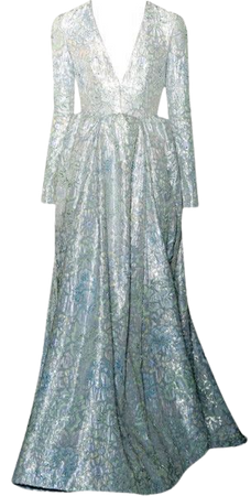 Light Blue-Silver Evening Gown