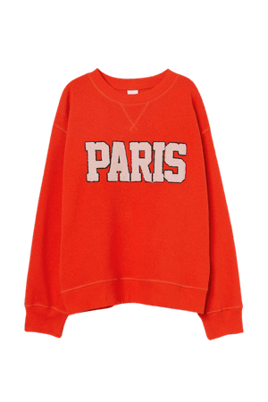 Sweatshirt - Orange-red/Paris - Ladies | H&M US