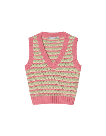 Multicolored open-knit vest - Sweaters and cardigans - Woman | Bershka