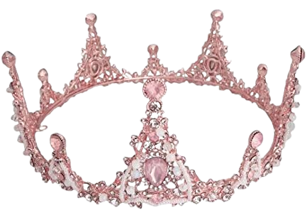 Amazon.com : Minkissy Bridal Princess Tiara Full Round Rhinestone Crown Pink Crystal Tiara Wedding Jewelry Hair Accessories for Wedding Prom Birthday Party : Beauty & Personal Care