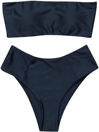 Amazon.com: OMKAGI Women's 2 Pieces Bandeau Bikini Swimsuits Off Shoulder High Waist Bathing Suit High Cut: Clothing